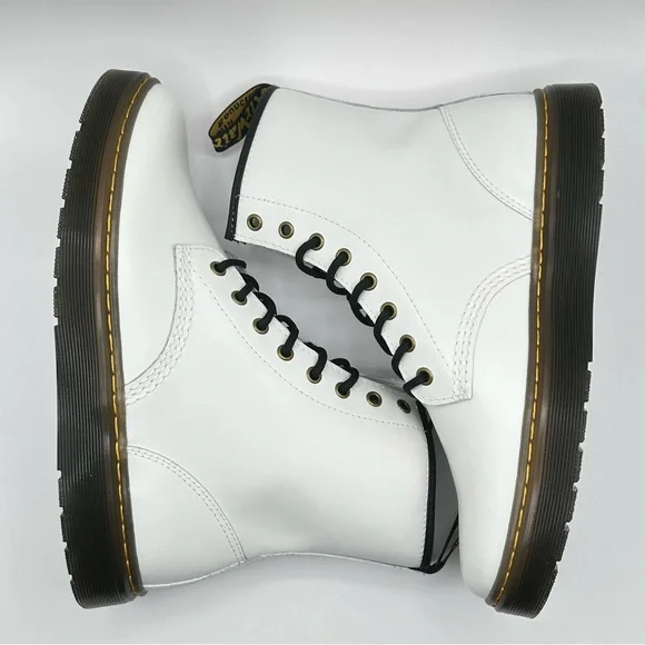 Unisex Dr. Martens Zavala White Leather Combat Boot Women’s Size 11=Men 10 New - Picture 6 of 10